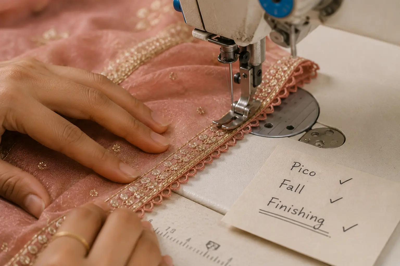 Pico, Fall & Saree Finishing